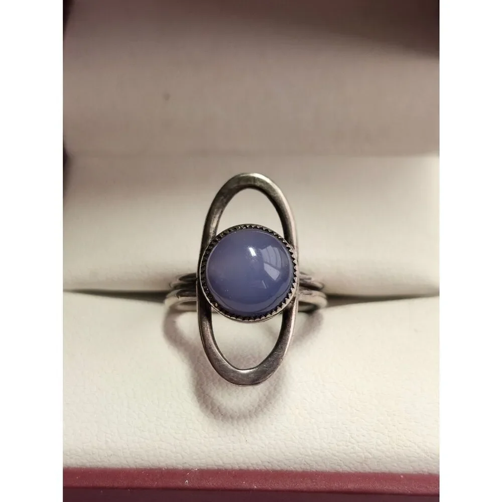 Lavender Cabochon Ring in Sterling Silver Size 5